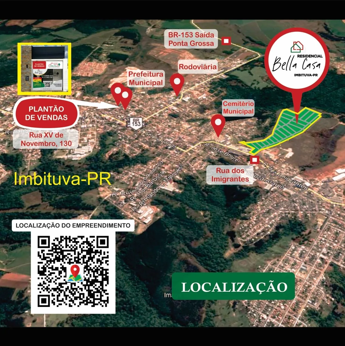 Mapa de localização do Residencial Bella Casa em Imbituva-PR